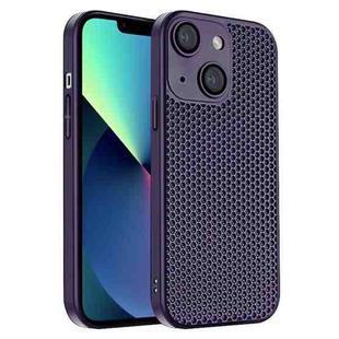 For iPhone 13 Honeycomb Radiating PC Phone Case(Purple)