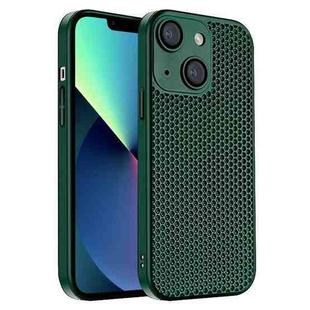 For iPhone 13 Honeycomb Radiating PC Phone Case(Green)