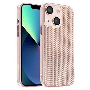 For iPhone 13 Honeycomb Radiating PC Phone Case(Pink)