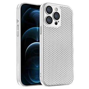 For iPhone 12 Pro Max Honeycomb Radiating PC Phone Case(White)