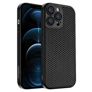 For iPhone 12 Pro Honeycomb Radiating PC Phone Case(Black)