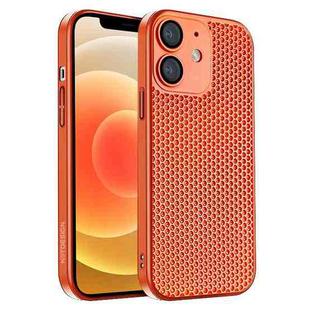 For iPhone 12 Honeycomb Radiating PC Phone Case(Orange)