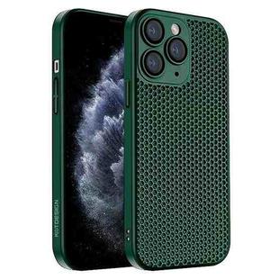 For iPhone 11 Pro Max Honeycomb Radiating PC Phone Case(Green)