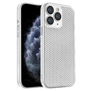For iPhone 11 Pro Max Honeycomb Radiating PC Phone Case(White)