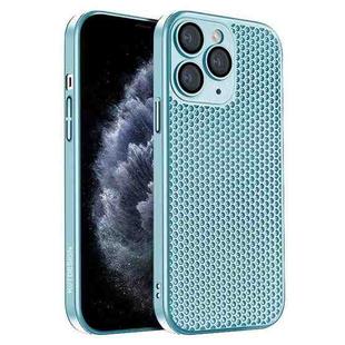 For iPhone 11 Pro Max Honeycomb Radiating PC Phone Case(Sky Blue)