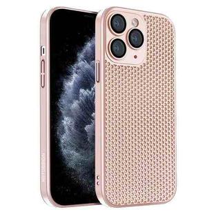 For iPhone 11 Pro Max Honeycomb Radiating PC Phone Case(Pink)