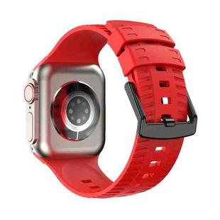 Tire Texture Silicone Watch Band For Apple Watch Series 8 41mm(Red)