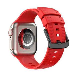 Tire Texture Silicone Watch Band For Apple Watch 7 41mm(Red)
