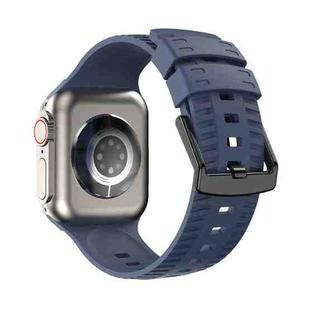 Tire Texture Silicone Watch Band For Apple Watch SE 44mm(Midnight Blue)