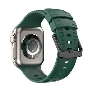 Tire Texture Silicone Watch Band For Apple Watch 3 38mm(Pine Green)