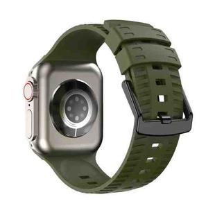 Tire Texture Silicone Watch Band For Apple Watch 38mm(Army Green)