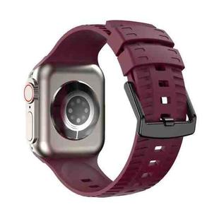 Tire Texture Silicone Watch Band For Apple Watch 38mm(Wine Red)