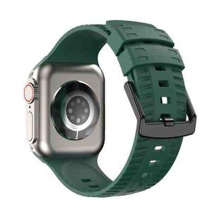 Tire Texture Silicone Watch Band For Apple Watch 9 41mm(Pine Green)