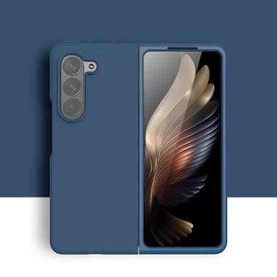 For Samsung Galaxy Z Fold5 Silicone Skin Feel Folding Phone Case(Midnight Blue)