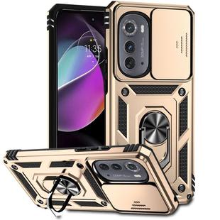 For Motorola Edge 2022 Sliding Camshield Holder Phone Case(Gold)