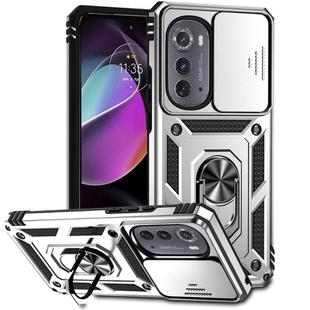 For Motorola Edge 2022 Sliding Camshield Holder Phone Case(Silver)