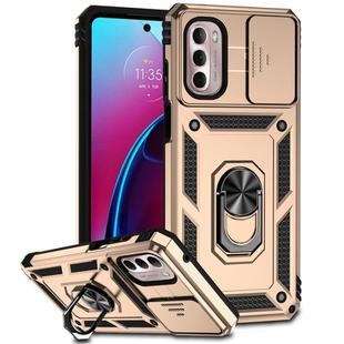 For Motorola Moto G Stylus 4G 2022 Sliding Camshield Holder Phone Case(Gold)