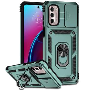 For Motorola Moto G Stylus 4G 2022 Sliding Camshield Holder Phone Case(Dark Green)