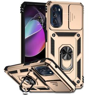 For Motorola Moto G 5G 2022 Sliding Camshield Holder Phone Case(Gold)