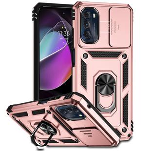 For Motorola Moto G 5G 2022 Sliding Camshield Holder Phone Case(Rose Gold)