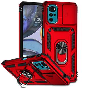 For Motorola Moto G22 2022 Sliding Camshield Holder Phone Case(Red)