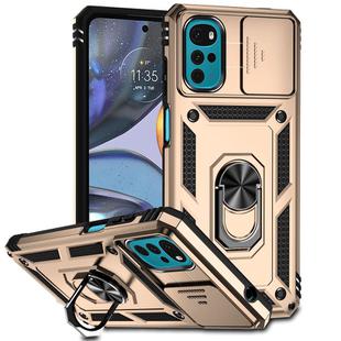 For Motorola Moto G22 2022 Sliding Camshield Holder Phone Case(Gold)