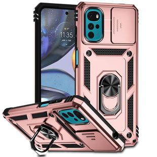 For Motorola Moto G22 2022 Sliding Camshield Holder Phone Case(Rose Gold)
