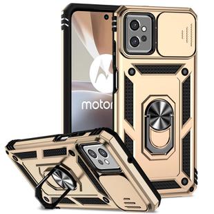 For Motorola Moto G32 Sliding Camshield Holder Phone Case(Gold)
