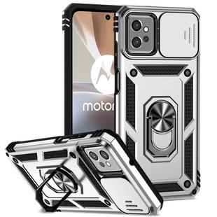 For Motorola Moto G32 Sliding Camshield Holder Phone Case(Silver)