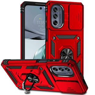 For Motorola Moto G62 5G Sliding Camshield Holder Phone Case(Red)