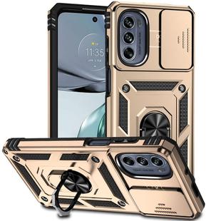 For Motorola Moto G62 5G Sliding Camshield Holder Phone Case(Gold)
