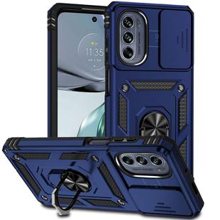 For Motorola Moto G62 5G Sliding Camshield Holder Phone Case(Blue)
