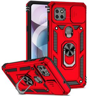 For Motorola One 5G Ace Sliding Camshield Holder Phone Case(Red)