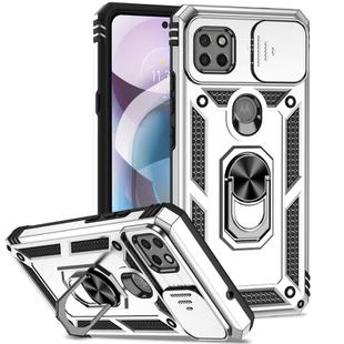 For Motorola One 5G Ace Sliding Camshield Holder Phone Case(Silver)