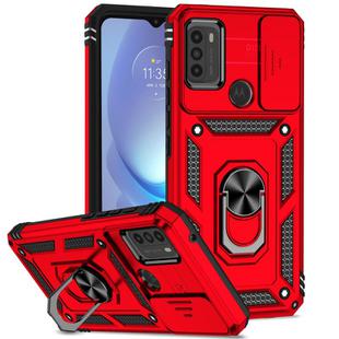 For Motorola Moto G50 Sliding Camshield Holder Phone Case(Red)
