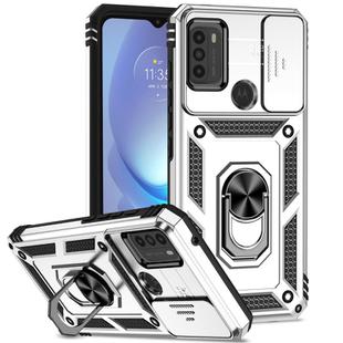 For Motorola Moto G50 Sliding Camshield Holder Phone Case(Silver)