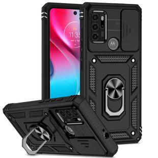 For Motorola Moto G60s Sliding Camshield Holder Phone Case(Black)