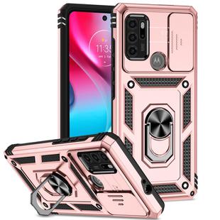For Motorola Moto G60s Sliding Camshield Holder Phone Case(Rose Gold)