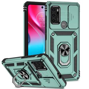 For Motorola Moto G60s Sliding Camshield Holder Phone Case(Dark Green)