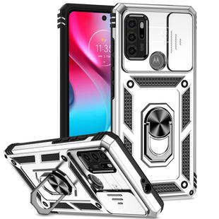 For Motorola Moto G60s Sliding Camshield Holder Phone Case(Silver)