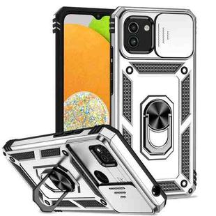 For Samsung Galaxy A03 Sliding Camshield Holder Phone Case(Silver)