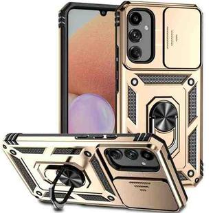 For Samsung Galaxy A34 5G Sliding Camshield Holder Phone Case(Gold)