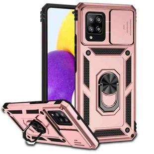 For Samsung Galaxy A42 5G Sliding Camshield Holder Phone Case(Rose Gold)