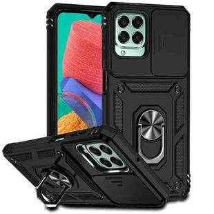 For Samsung Galaxy M33 Sliding Camshield Holder Phone Case(Black)