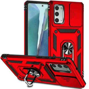 For Samsung Galaxy Note20 Sliding Camshield Holder Phone Case(Red)