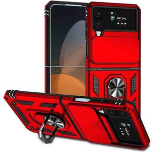For Samsung Galaxy Z Flip4 Sliding Camshield Holder Phone Case(Red)