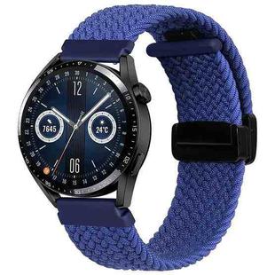 For Garmin VivoMove Trend / Luxe / Style 20mm Magnetic Fold Clasp Woven Watch Band(Blue)