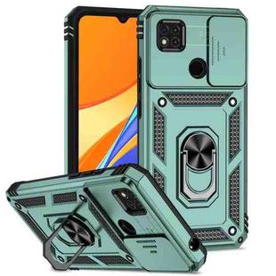 For Xiaomi Redmi 10A Sliding Camshield Holder Phone Case(Dark Green)