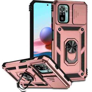 For Xiaomi Redmi Note 10 Sliding Camshield Holder Phone Case(Rose Gold)