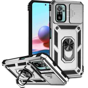 For Xiaomi Redmi Note 10 Sliding Camshield Holder Phone Case(Silver)